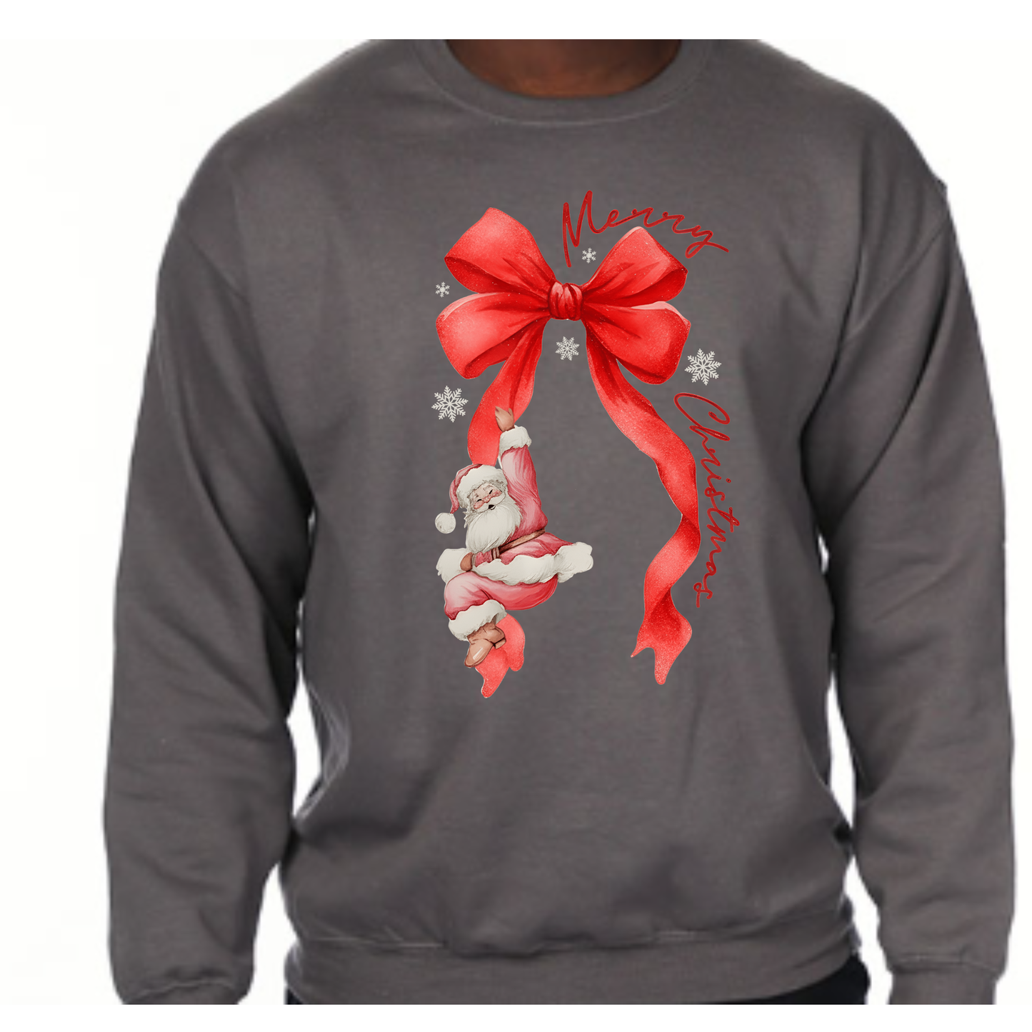 Santa sliding down a bow! π