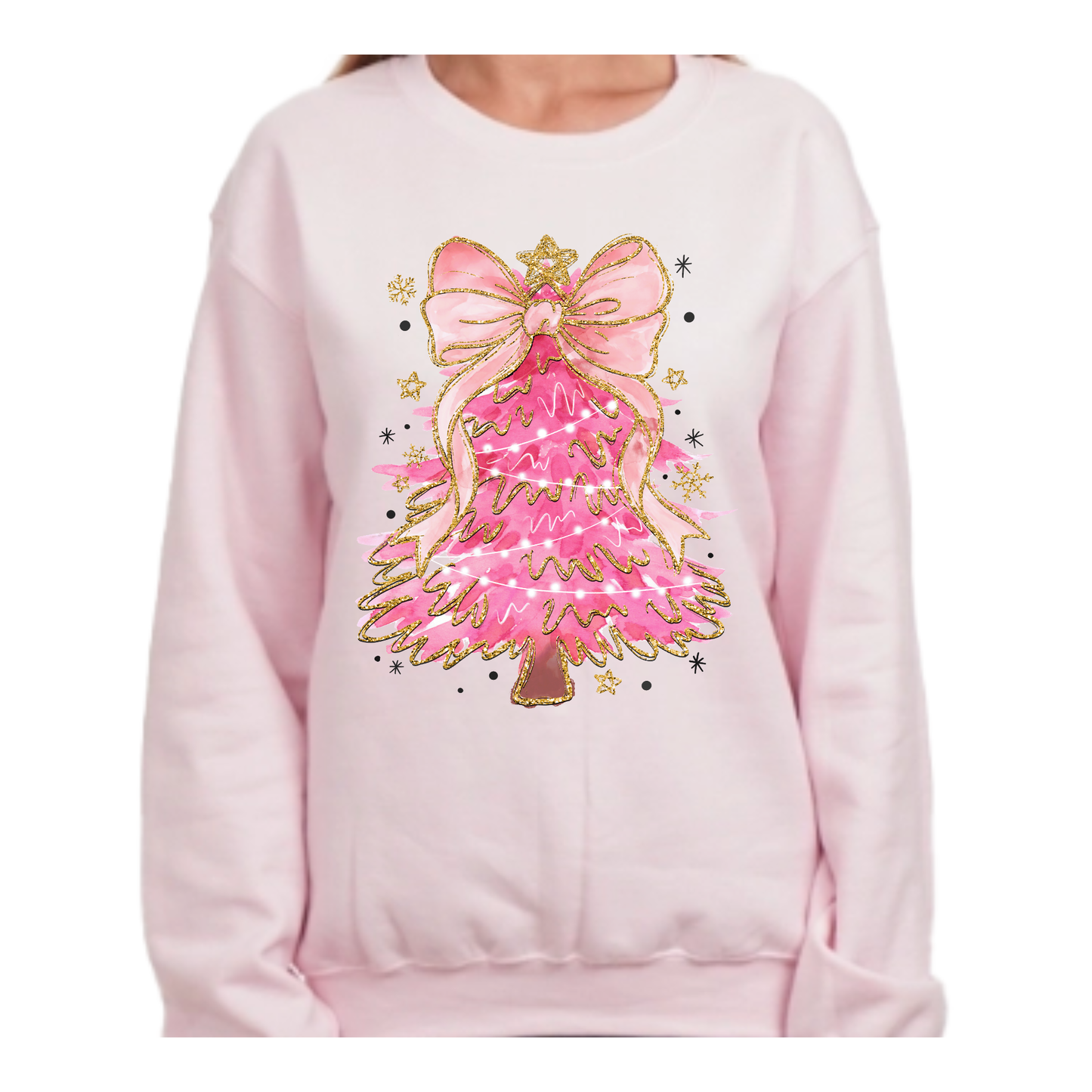 Pink & Gold Christmas Tree Sweatshirt