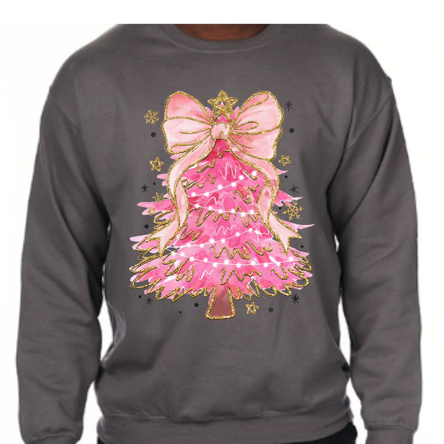 Pink & Gold Christmas Tree Sweatshirt