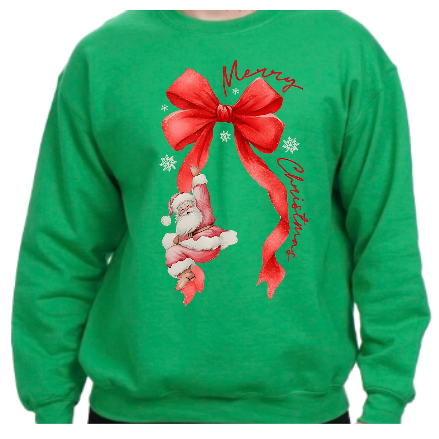 Santa sliding down a bow! π