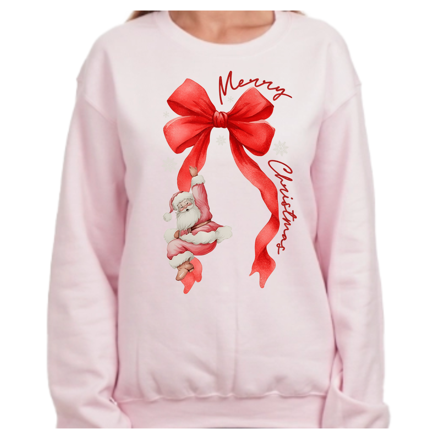 Santa sliding down a bow! π