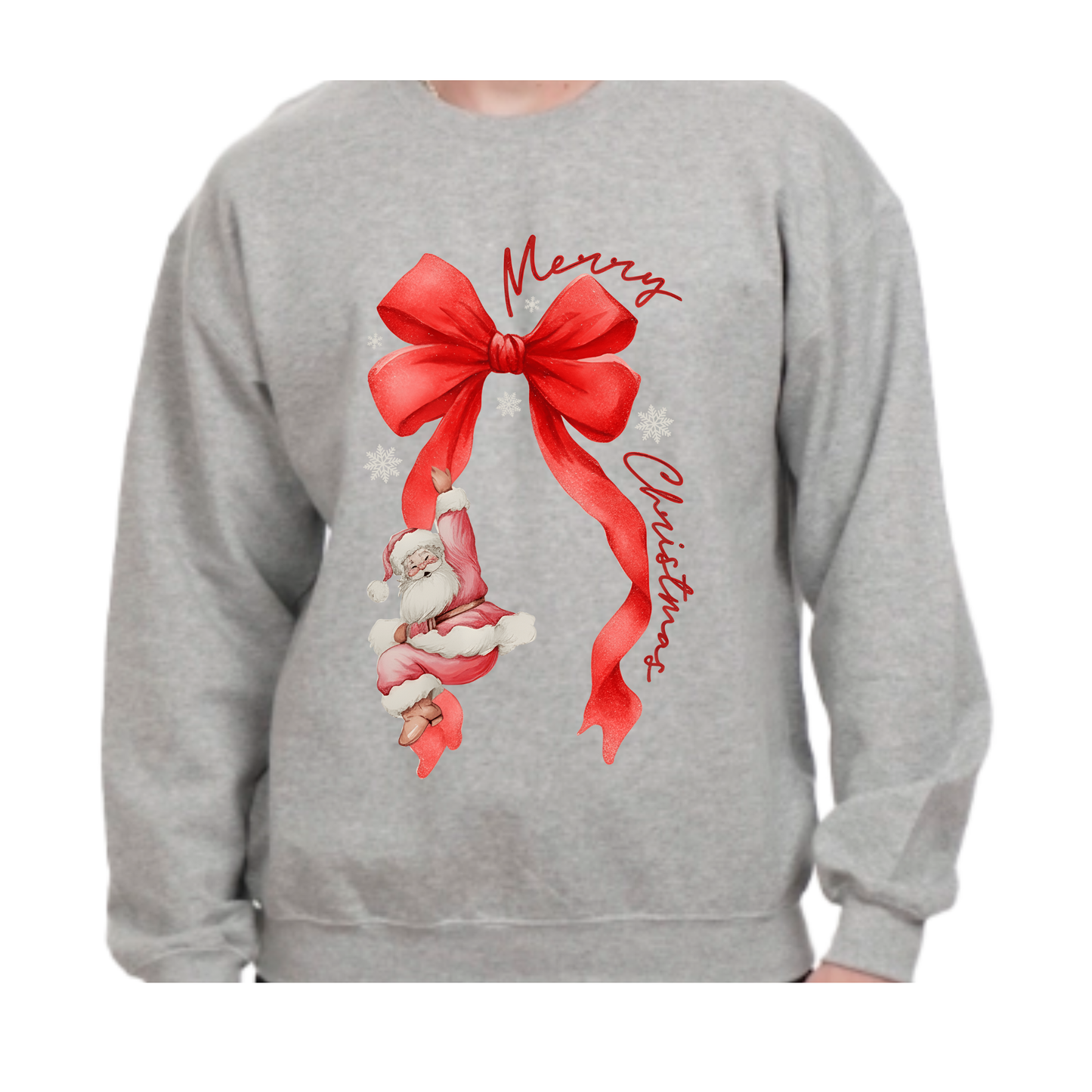 Santa sliding down a bow! π