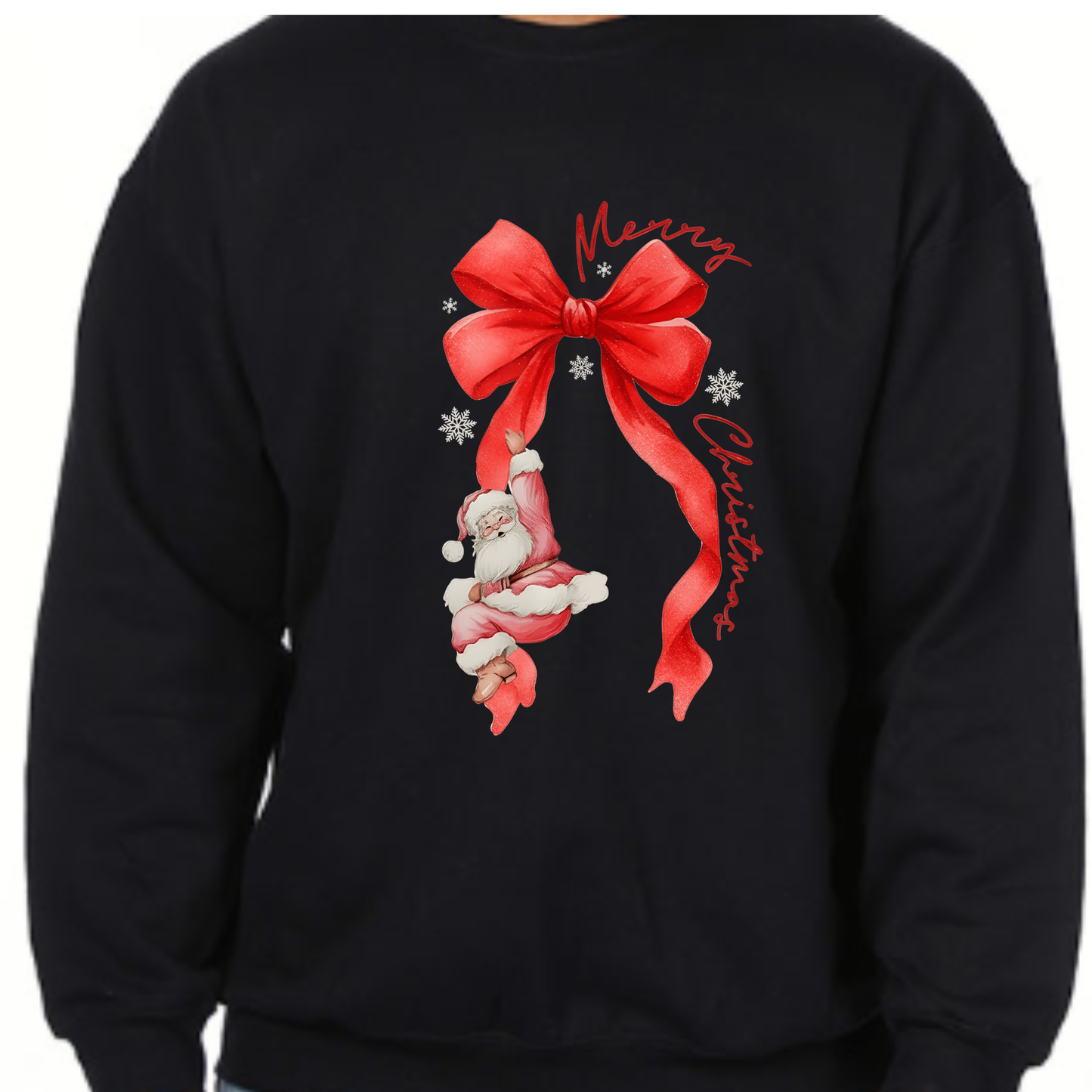 Santa sliding down a bow! π