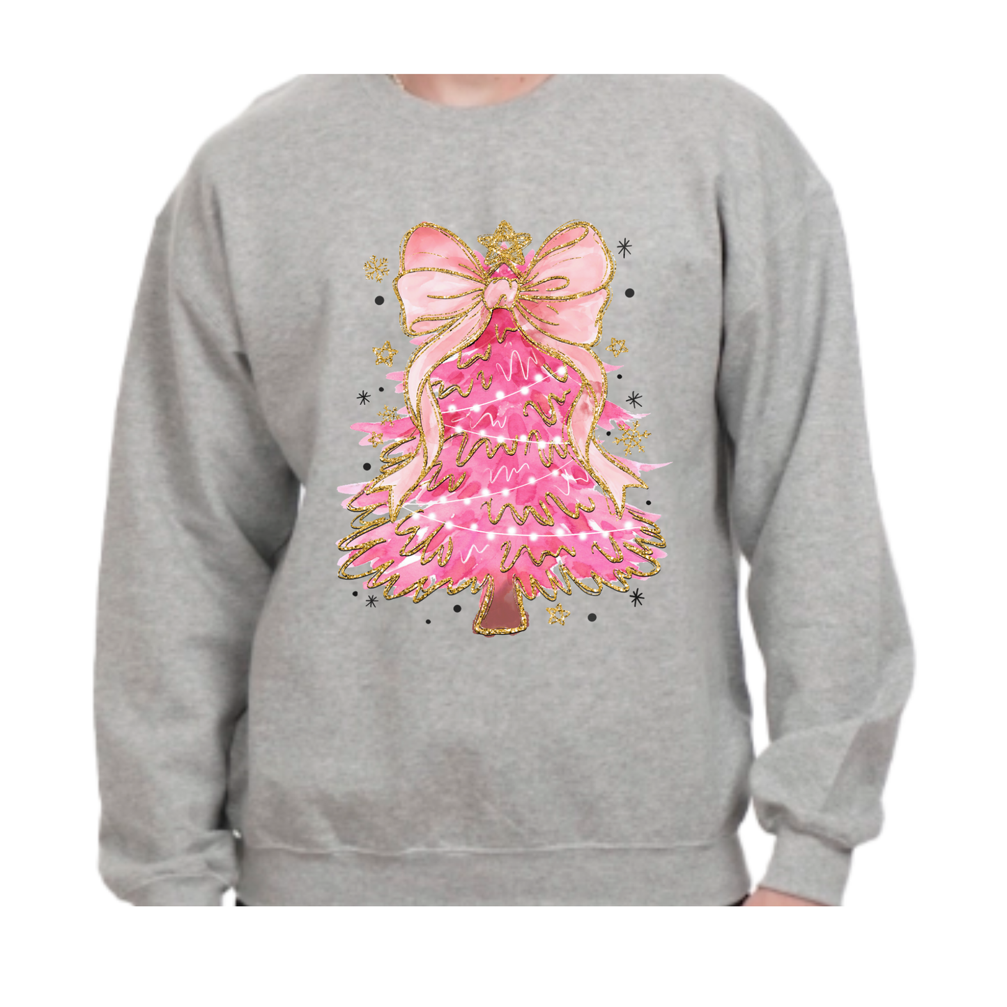 Pink & Gold Christmas Tree Sweatshirt