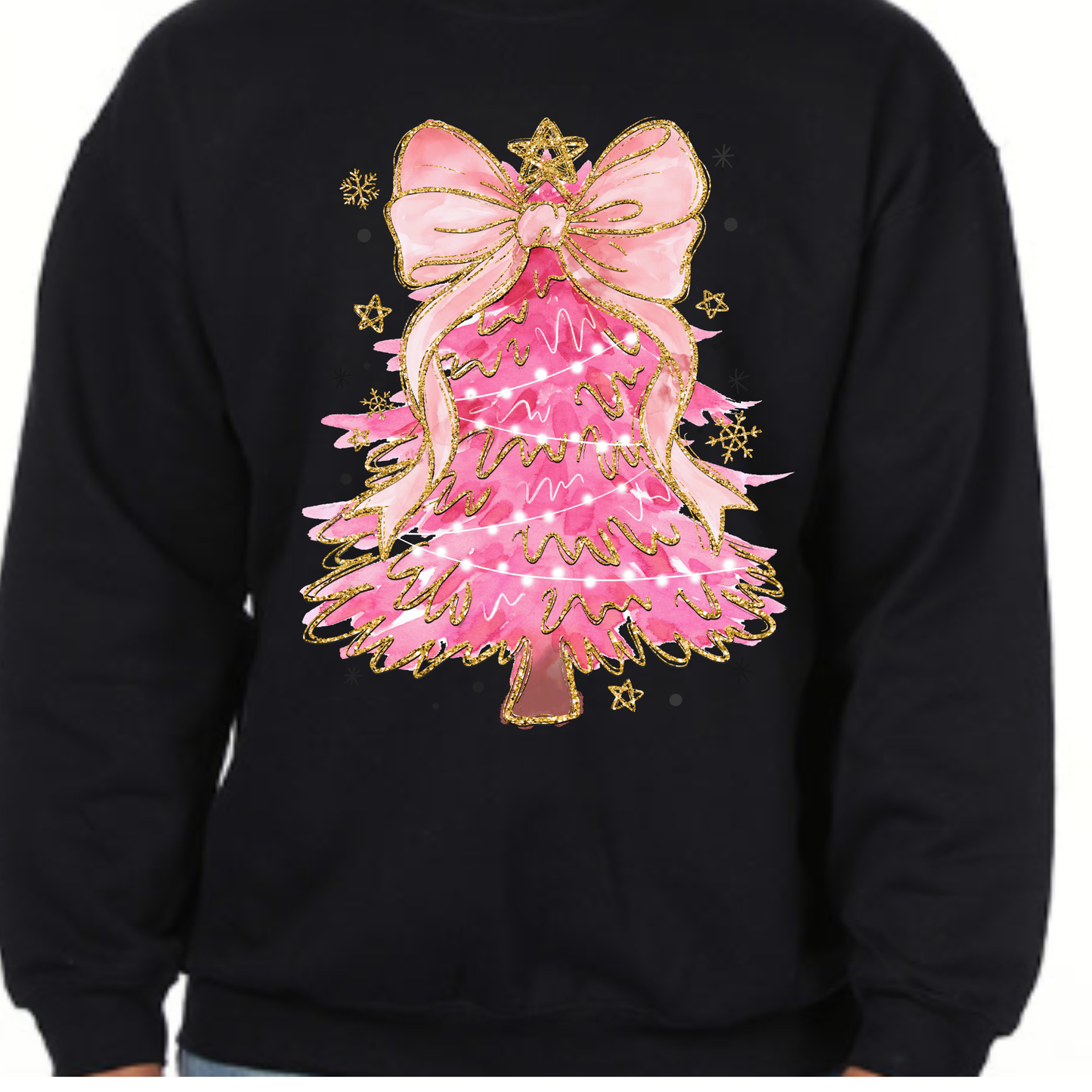 Pink & Gold Christmas Tree Sweatshirt