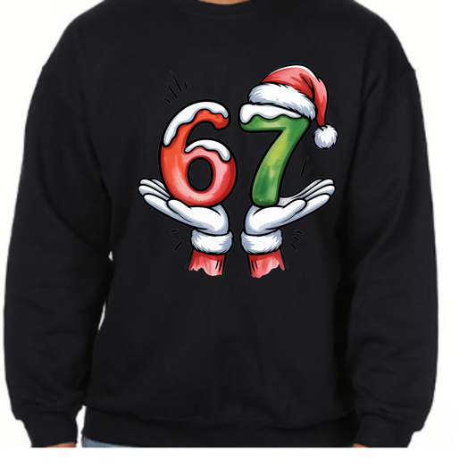 Santa’s “6 7” Viral Trend Sweatshirt — Festive, Fun & Totally On-Trend!