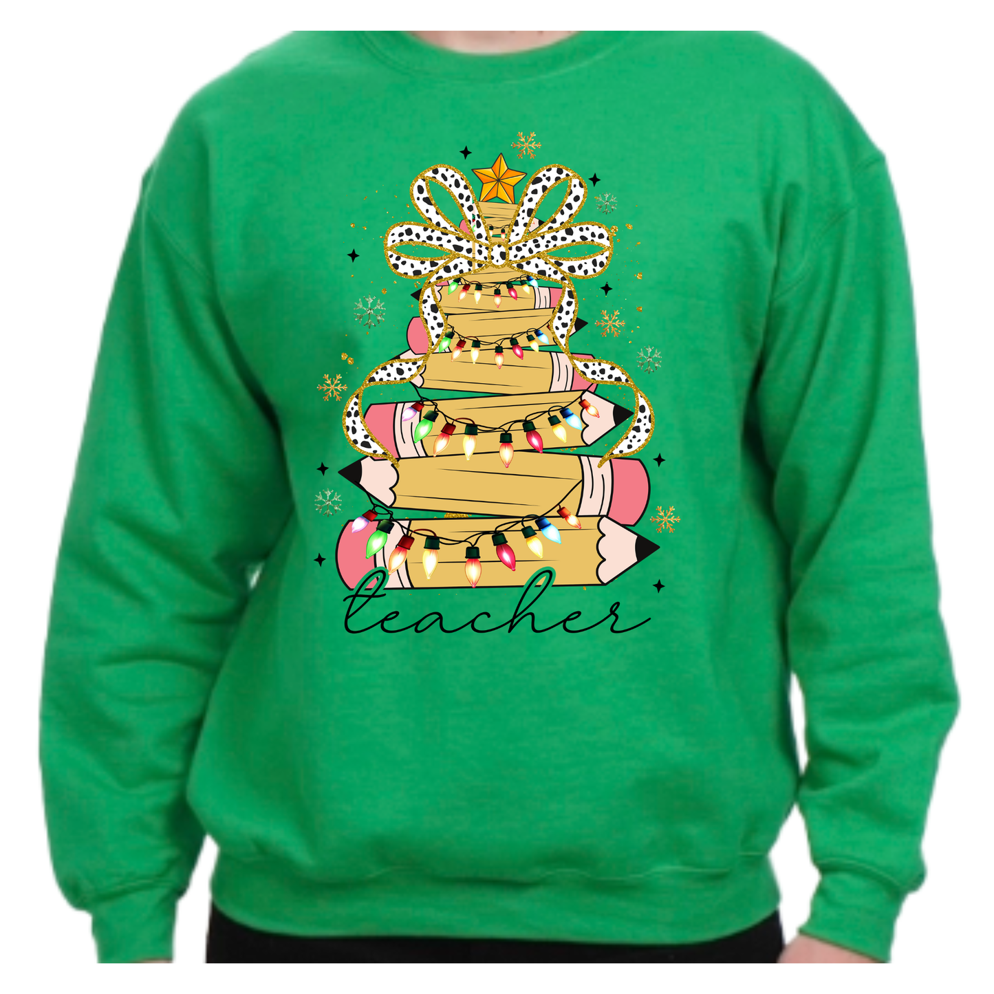 Teacher Christmas Tree Sweatshirt – Festive, Cozy & Full of Heart!
